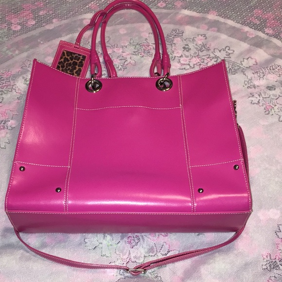 Wilsons Leather Handbags - Wilson’s Leather Large Pink Tote/Laptop Carrier